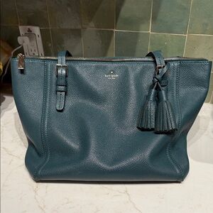 Kate Spade Deep Teal Tote with Tassels